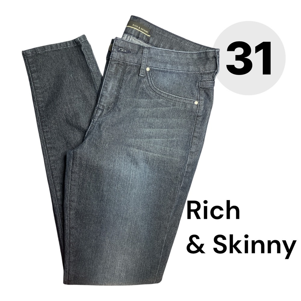 Rich & Skinny Dark Wash Stretch Ankle Jeans Size 31 Pre-Owned Excellent